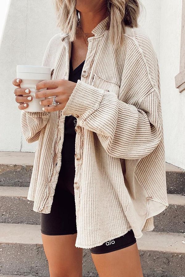Autumn New Coat Fashion Casual Lapel Pocket Stitching Irregular Shirt Jacket Women