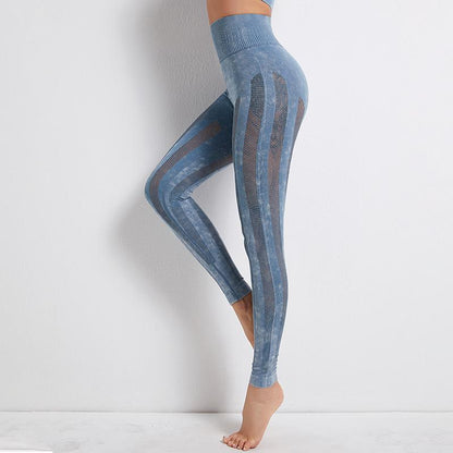 Sports Yoga Clothes Tights Women'S Seamless Mesh Openwork Quick-Drying Yoga Pants Running Fitness Pants