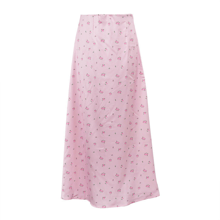 Elegant Floral Print Bodycon Midi Skirt