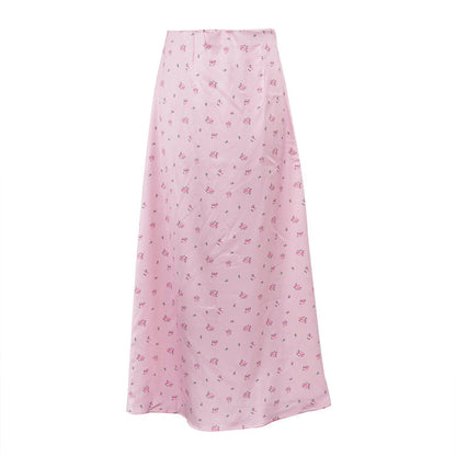 Elegant Floral Print Bodycon Midi Skirt