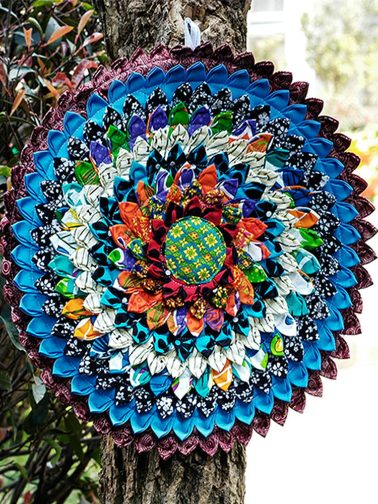 New Ethnic Style Handmade Round Fabric Seat Cushion Washable Cotton And Linen Tatami Mat Futon Splicing Garden Chair Cushion