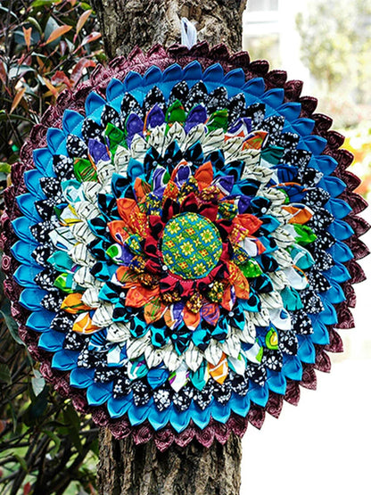 New Ethnic Style Handmade Round Fabric Seat Cushion Washable Cotton And Linen Tatami Mat Futon Splicing Garden Chair Cushion