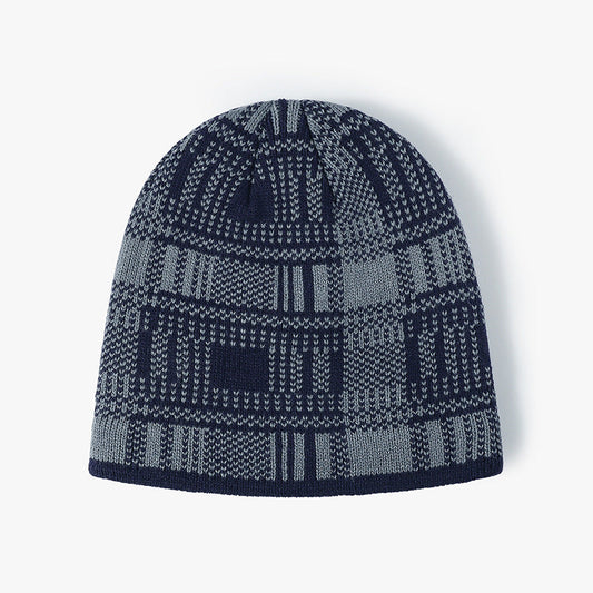 Trendy Striped Color Block Warm Knit Beanie Hat