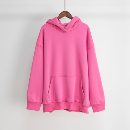 Unisex Plush Hooded Sweatshirt with Pockets