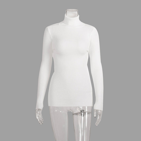 Long Turtleneck Knitted Sweater for Plus Size Women