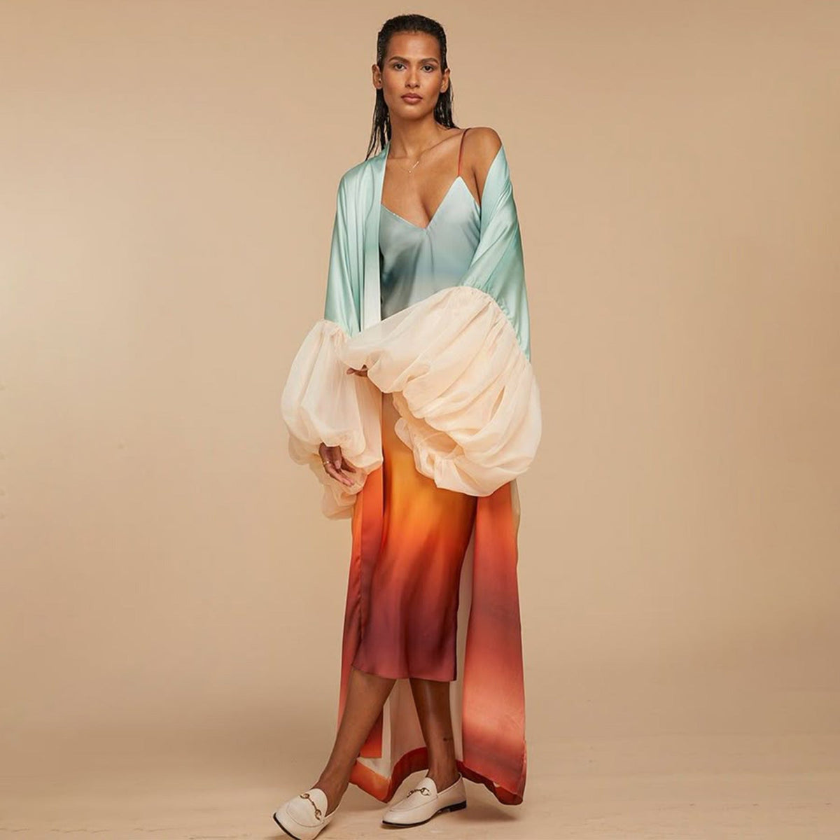 Beach Vacation Loose Fit Printed Cardigan