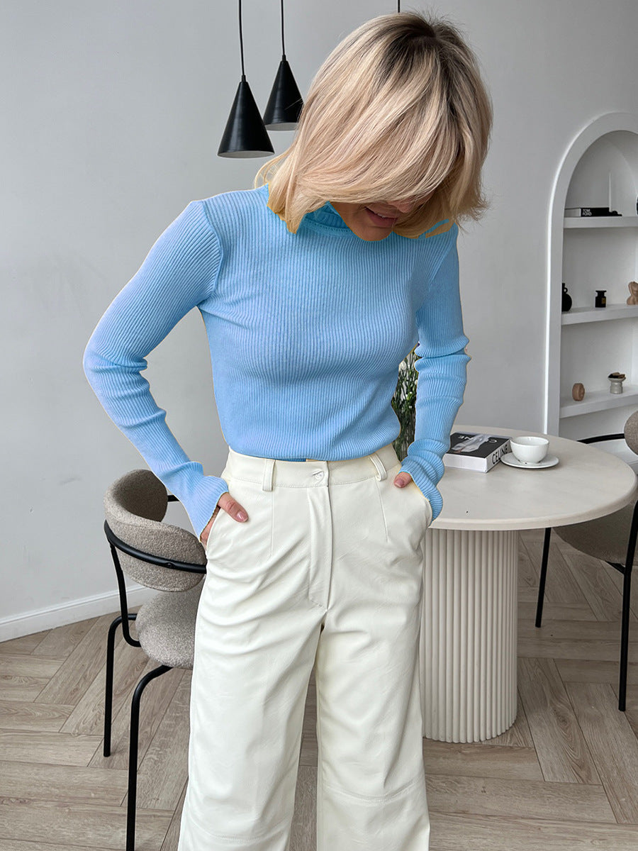 Long Turtleneck Knitted Sweater for Plus Size Women