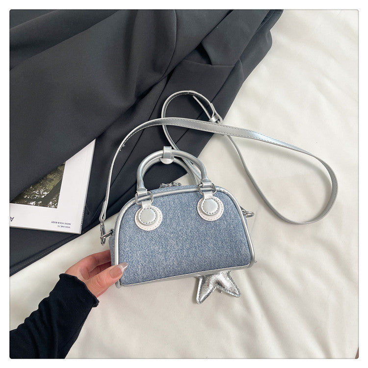 Trendy Shell Bag for Women - Stylish Denim Crossbody