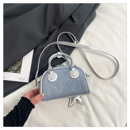 Trendy Shell Bag for Women - Stylish Denim Crossbody