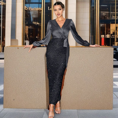 Elegant Mermaid Midi Dress With Off-Shoulder Design