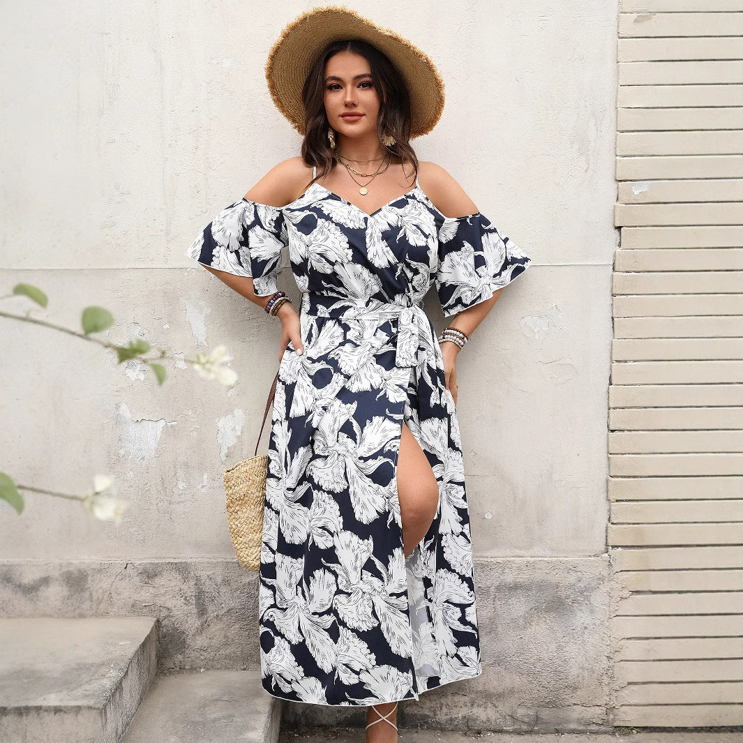Floral Vacation Long Dress Elegant Casual A-Line Maxi Dress