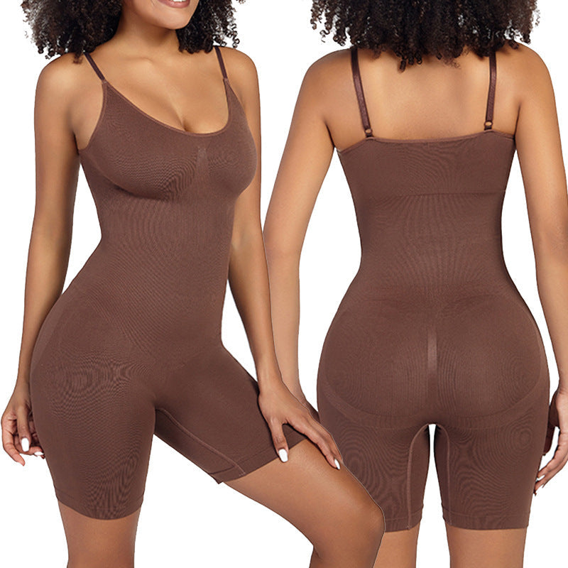 Seamless Body Shaping Bodysuit With Adjustable Straps