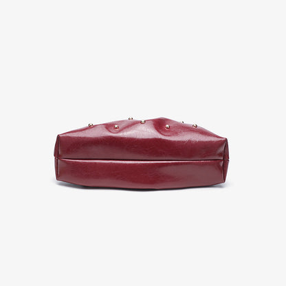 Fashion Studded Magnet Ruched Evening Handbag