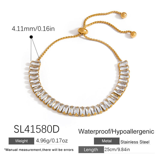 Geometric Stainless Steel Bracelet Colorful 18K Gold Plated Jewelry