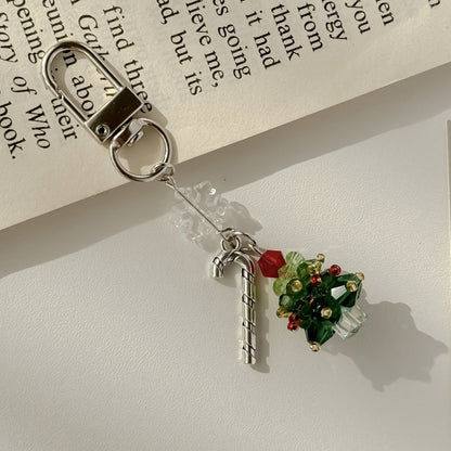 Simple Christmas Tree Pendant Crystal Bag Charm
