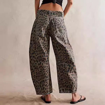 Casual Loose Mid-Rise Straight-Leg Women's Jeans
