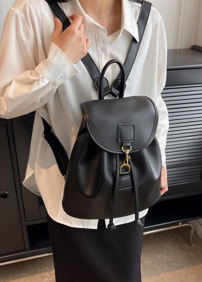 PU Leather Backpack With Structured Design