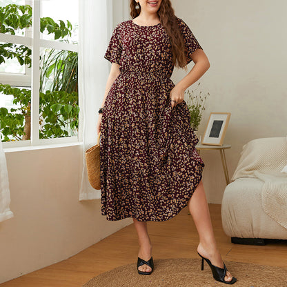 Floral Print Chiffon Maxi Dress Casual Chic