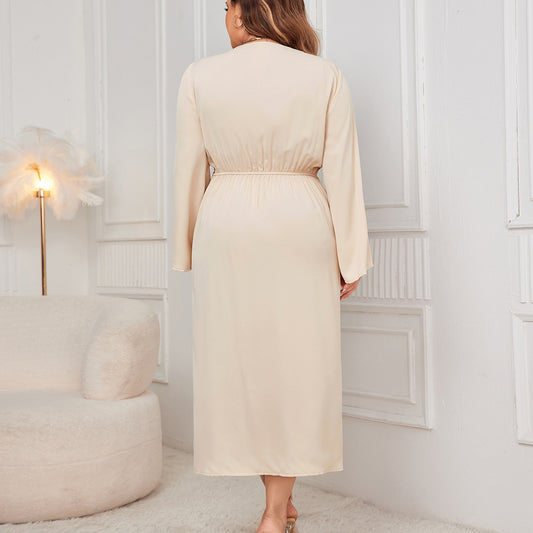Chic Geometric Print Long Sleeve Dress Polyester Elegant