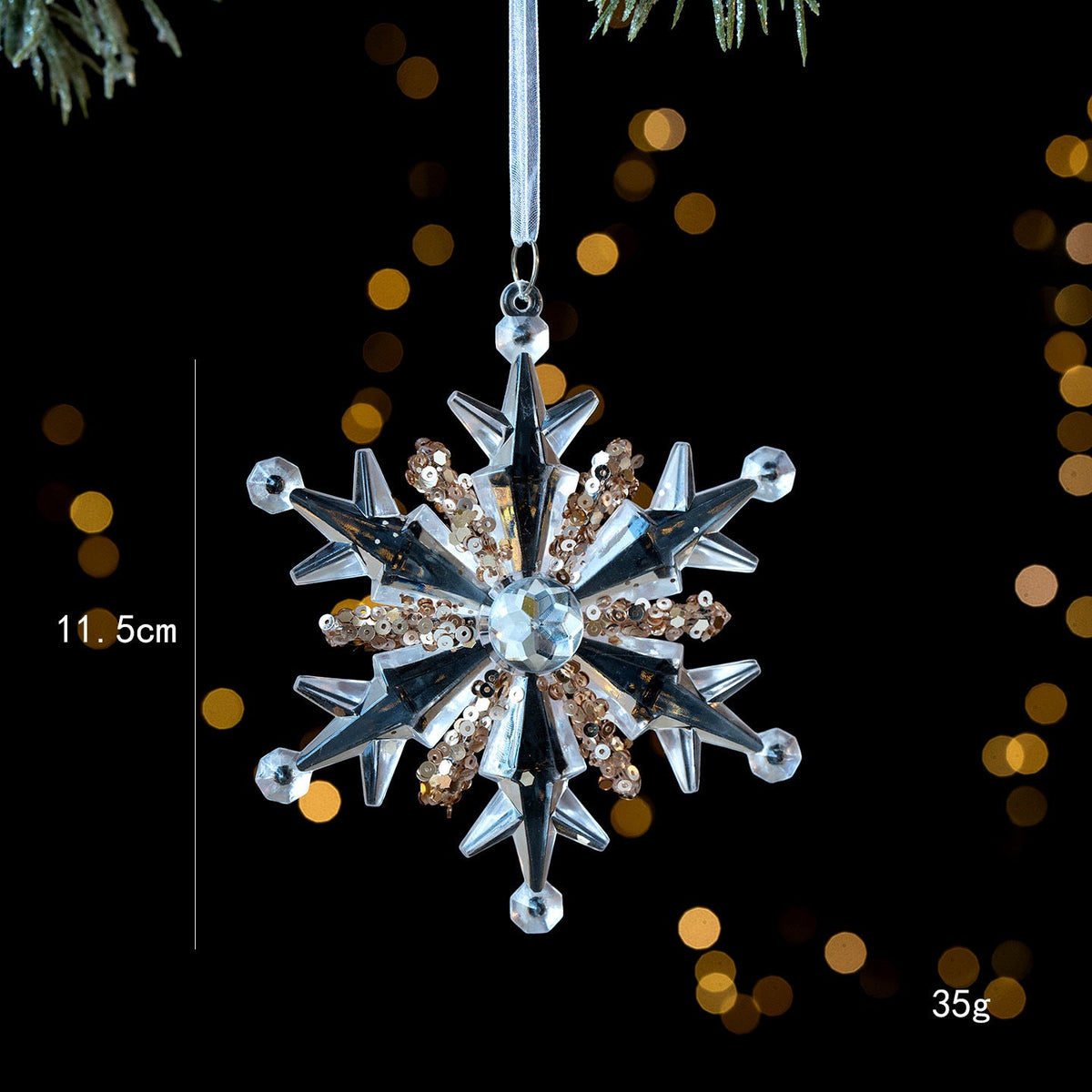 Snowflake Sequins Transparent Christmas Tree Hanging