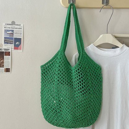 Trendy Woven Tote Bag Casual Chic Handbag