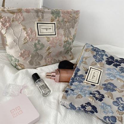 Flower Print Sweet Large Capacity Make Up Bag