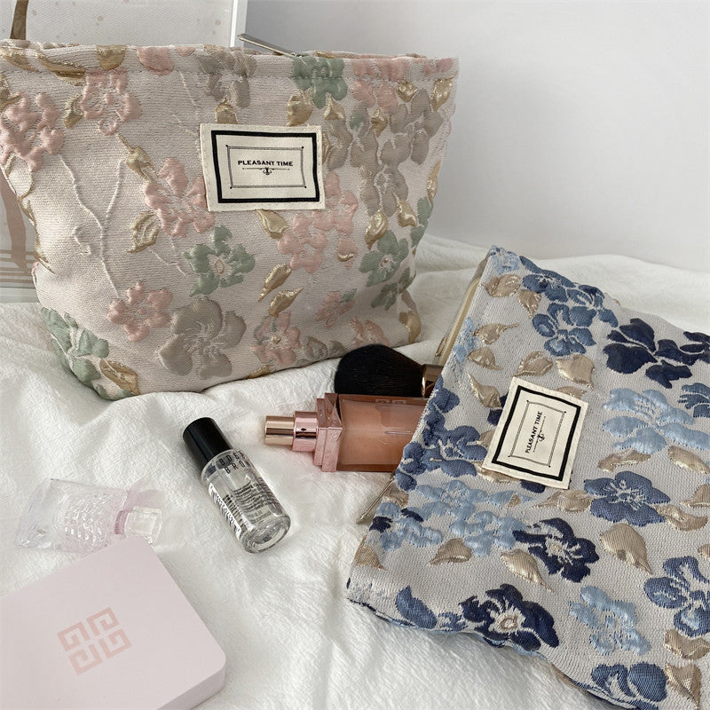 Flower Print Sweet Large Capacity Make Up Bag