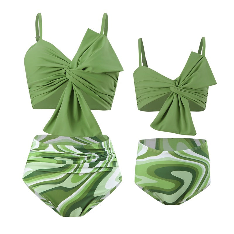 New Solid Color Bowknot Bikini Swimwear Set For Women