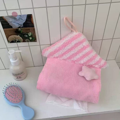 Cute Star House Tissue Holder Fabric Hanging Tissue Pouch