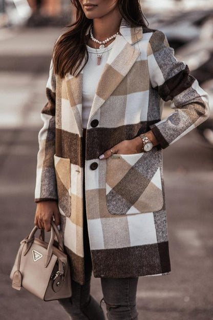 Woolen Mid-Length Lapel Single-Breasted Coat Women'S Clothing