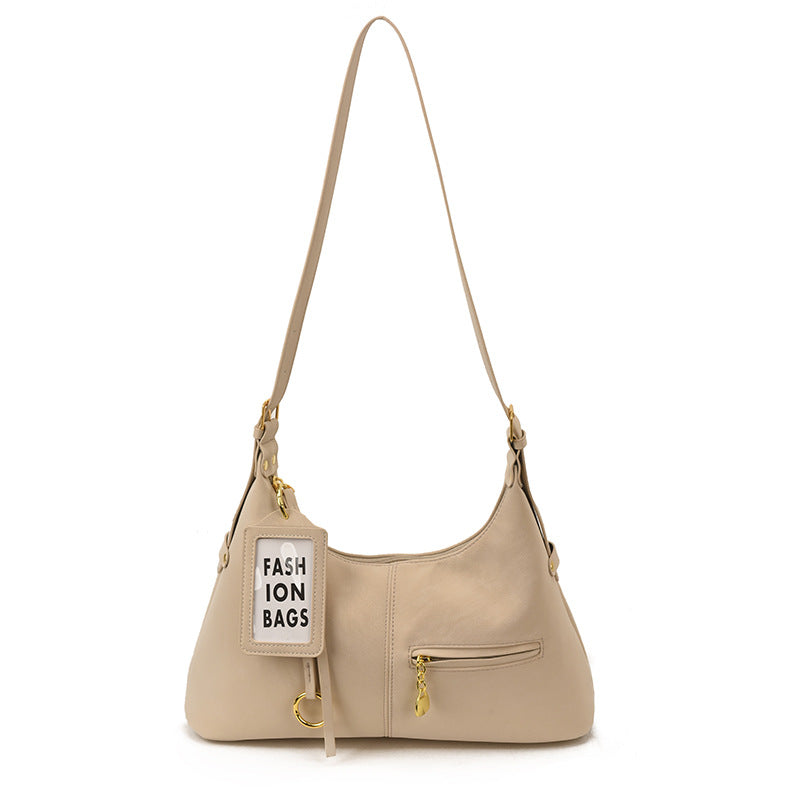 Trendy Women's Shoulder Bag Vintage Textured Design Large Capacity Crossbody Bag