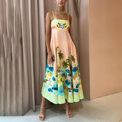 Elegant High-Waisted Floral Maxi Dress