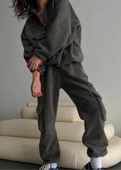 Fleece Cargo Set With Adjustable Drawstrings