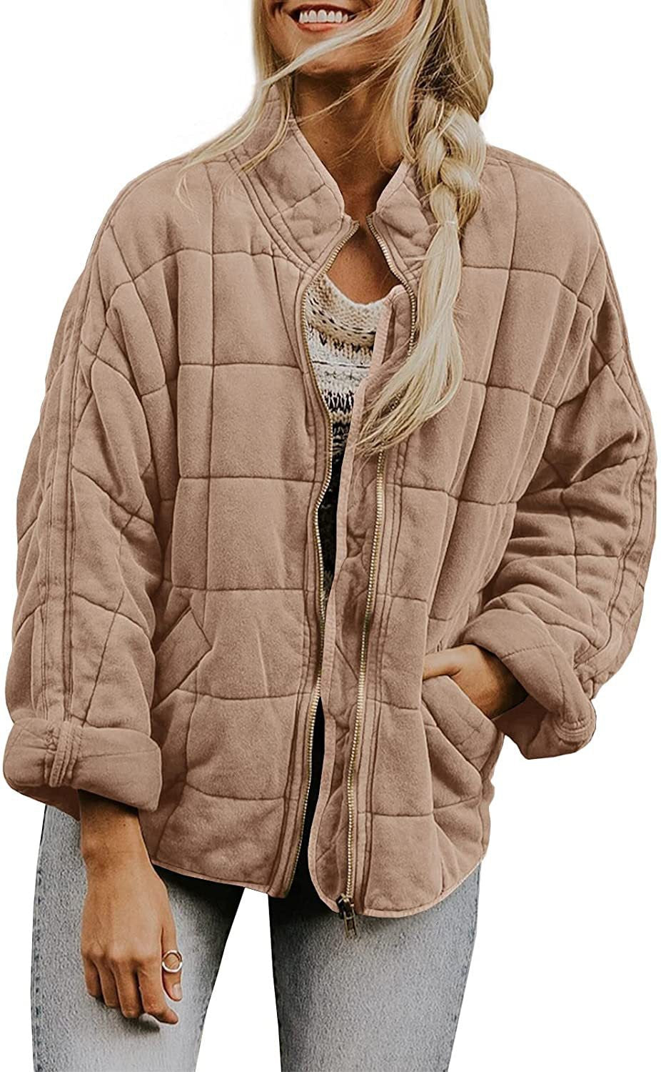 Solid Color Stand Collar Cotton Coat With Pockets