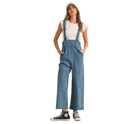 Vintage Style Loose-Fit Denim Overalls for Women