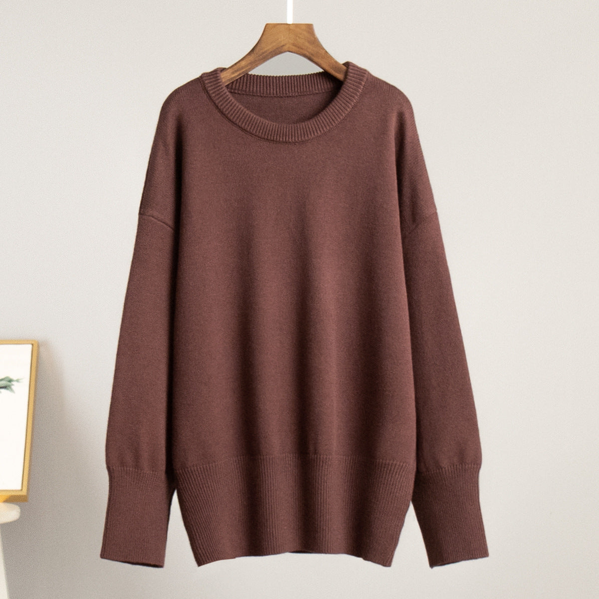 Casual Solid Color Sweater Comfortable Knit Pullover