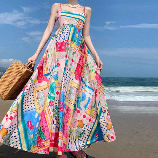 Elegant High-Waisted Floral Maxi Dress