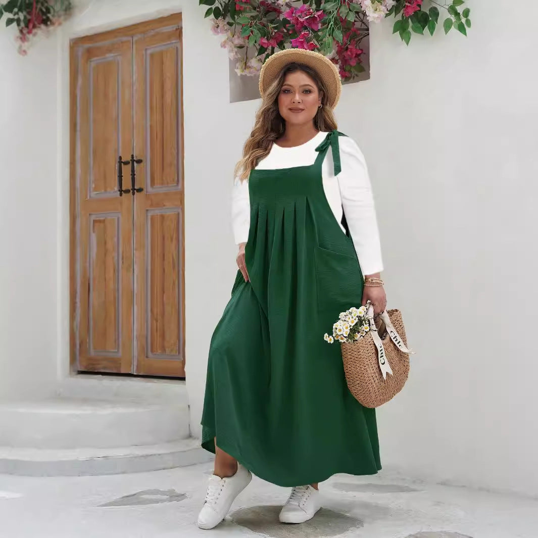 Chic Plus Size Solid Color Maxi Dress For Women