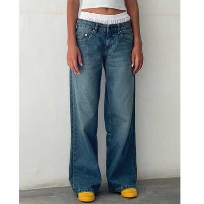 Vintage Low Rise Wide Leg Denim Jeans