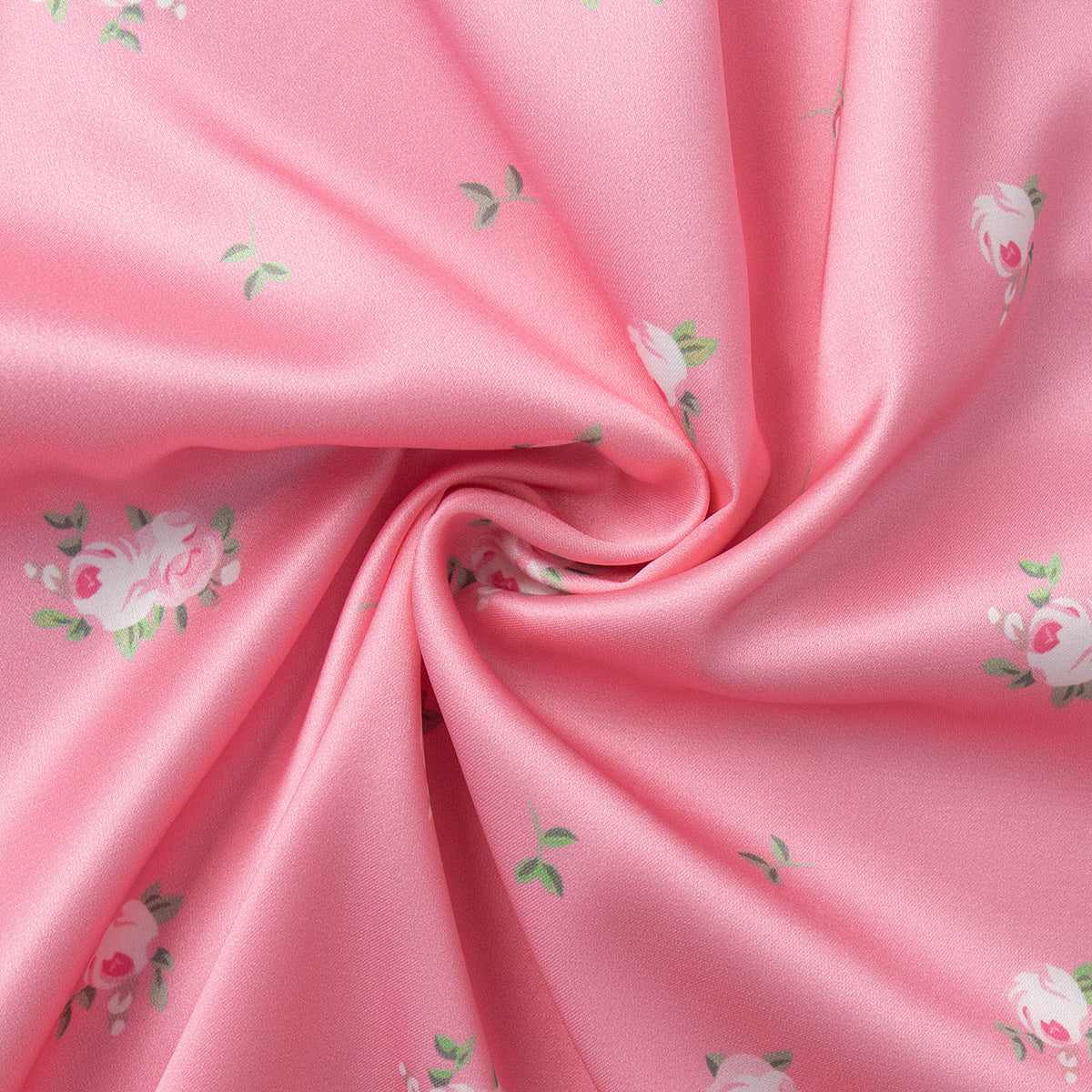 Floral Print Satin Vest Dress Set