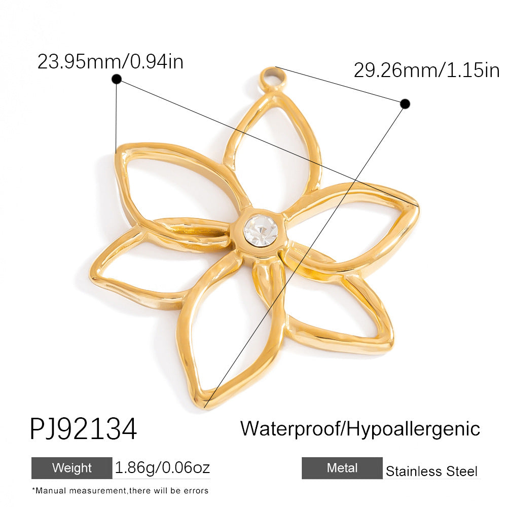 DIY Gradient Butterfly Flower Stainless Steel Pendants
