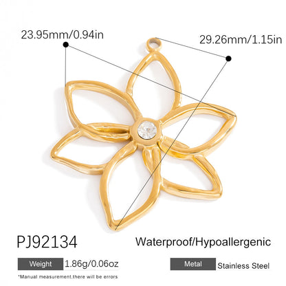 DIY Gradient Butterfly Flower Stainless Steel Pendants