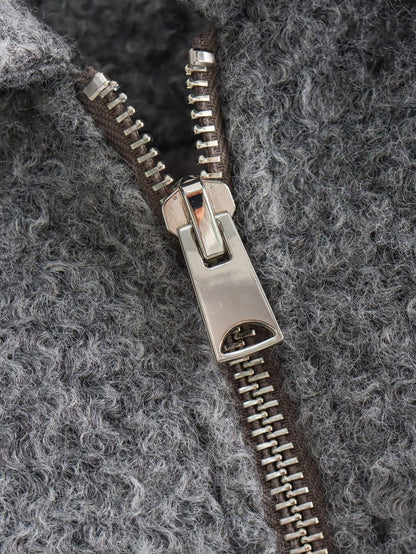 Lapel Zipper Pocket Casual Short Jacket