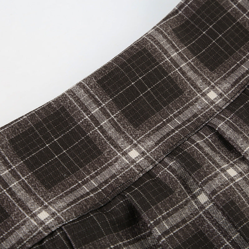 Plaid Pleated Low Rise Mini Skirt