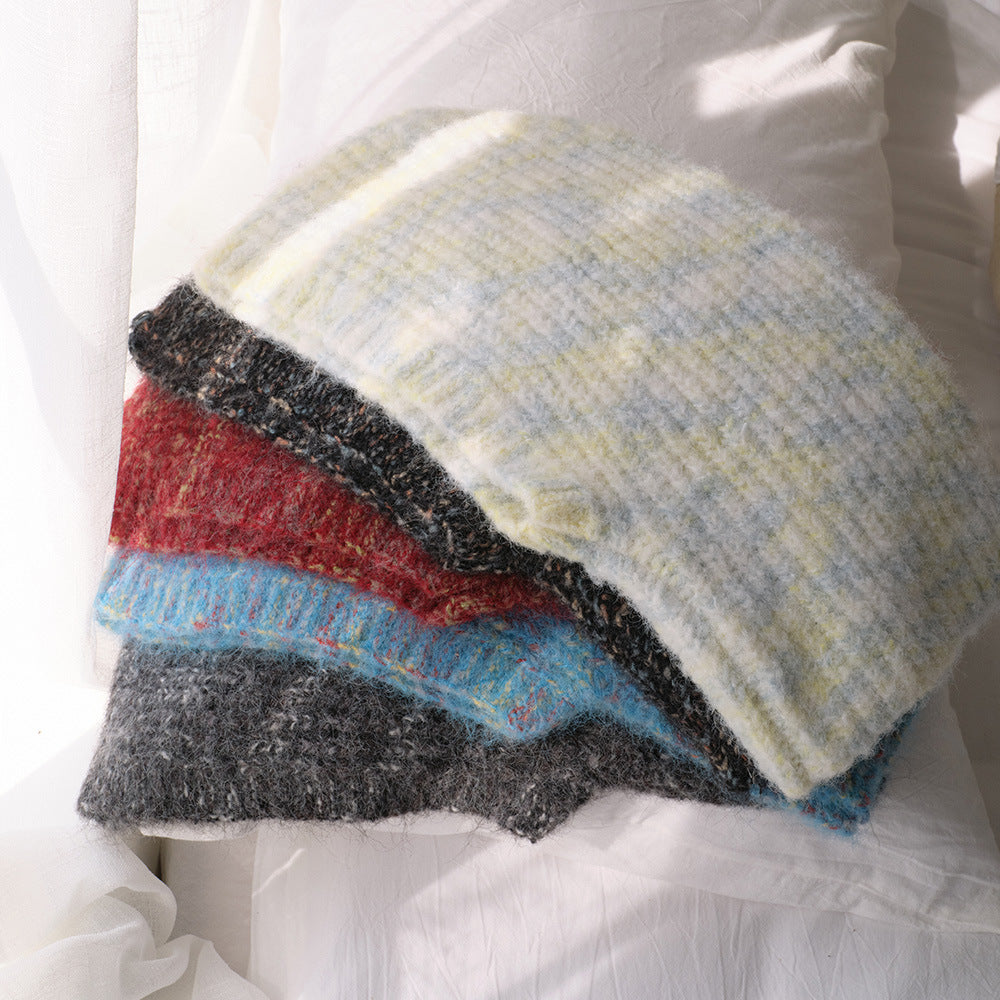 Handmade Wool Blend Colorful Pointed Balaclava Hat