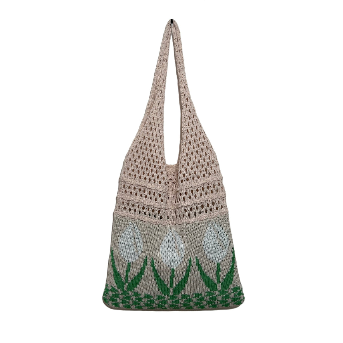 Vintage Flower Jacquard Knit SHoulder Bag