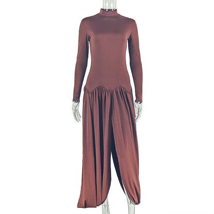 Elegant Solid Color Long Sleeve Bodycon Dress