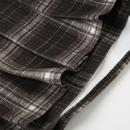 Plaid Pleated Low Rise Mini Skirt
