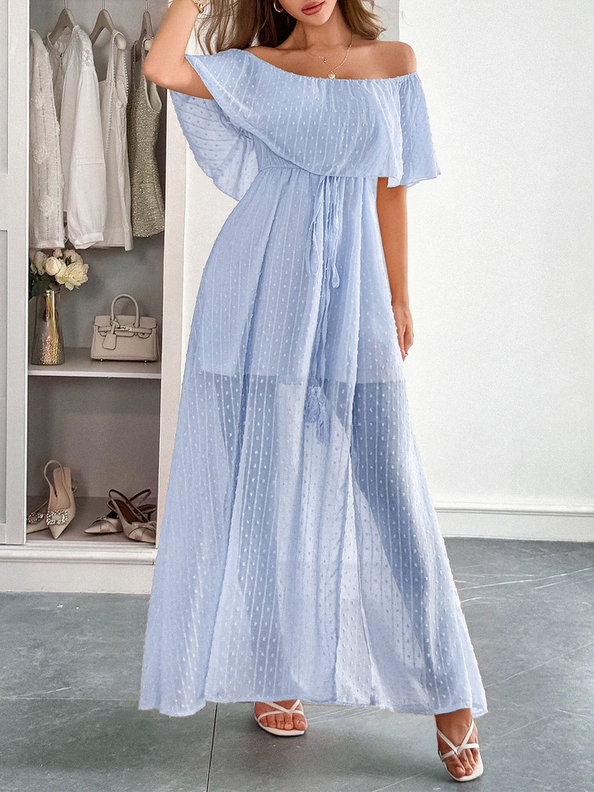 Elegant Strapless A-Line Maxi Dress for Women