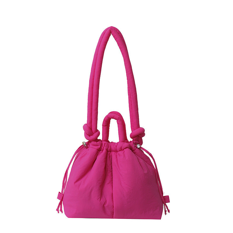 Solid Color Puffer Portable Backpack
